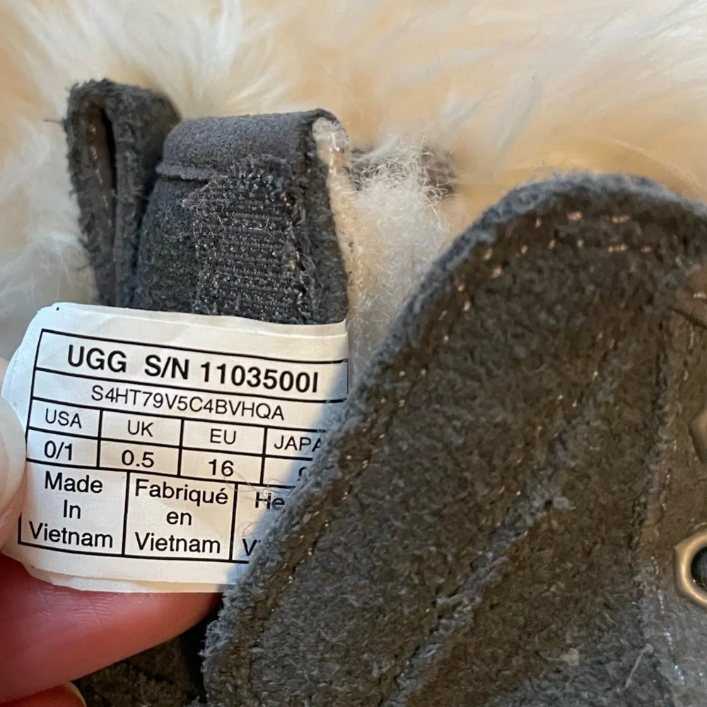 UGG Kids Black Suede Booties